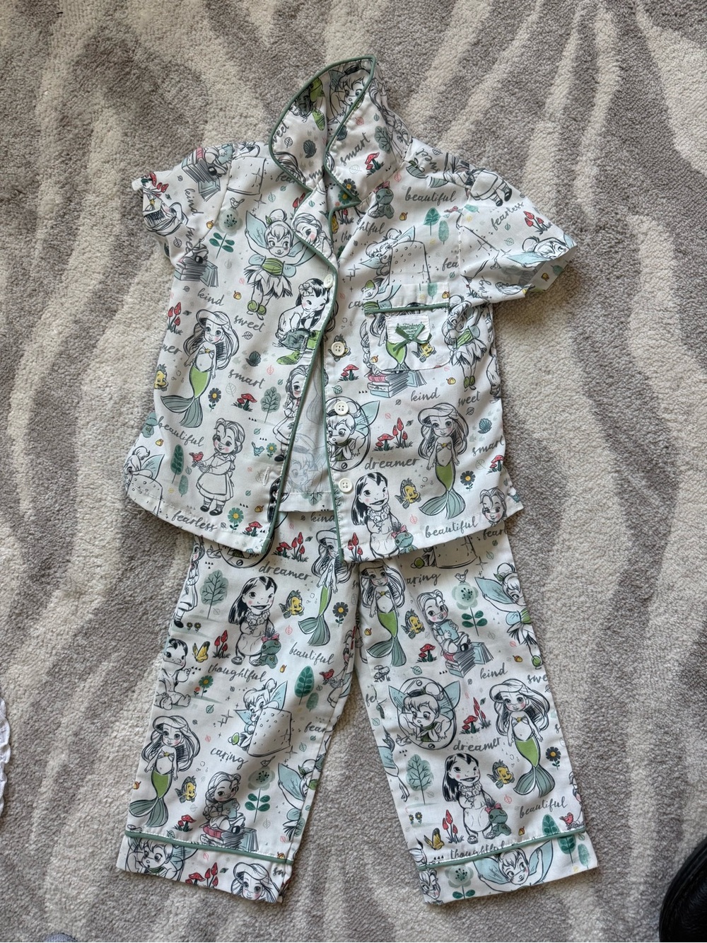 DISNEY ANIMATORS' COLLECTION Girls 2 Princess 2-piece Characters PJ Set